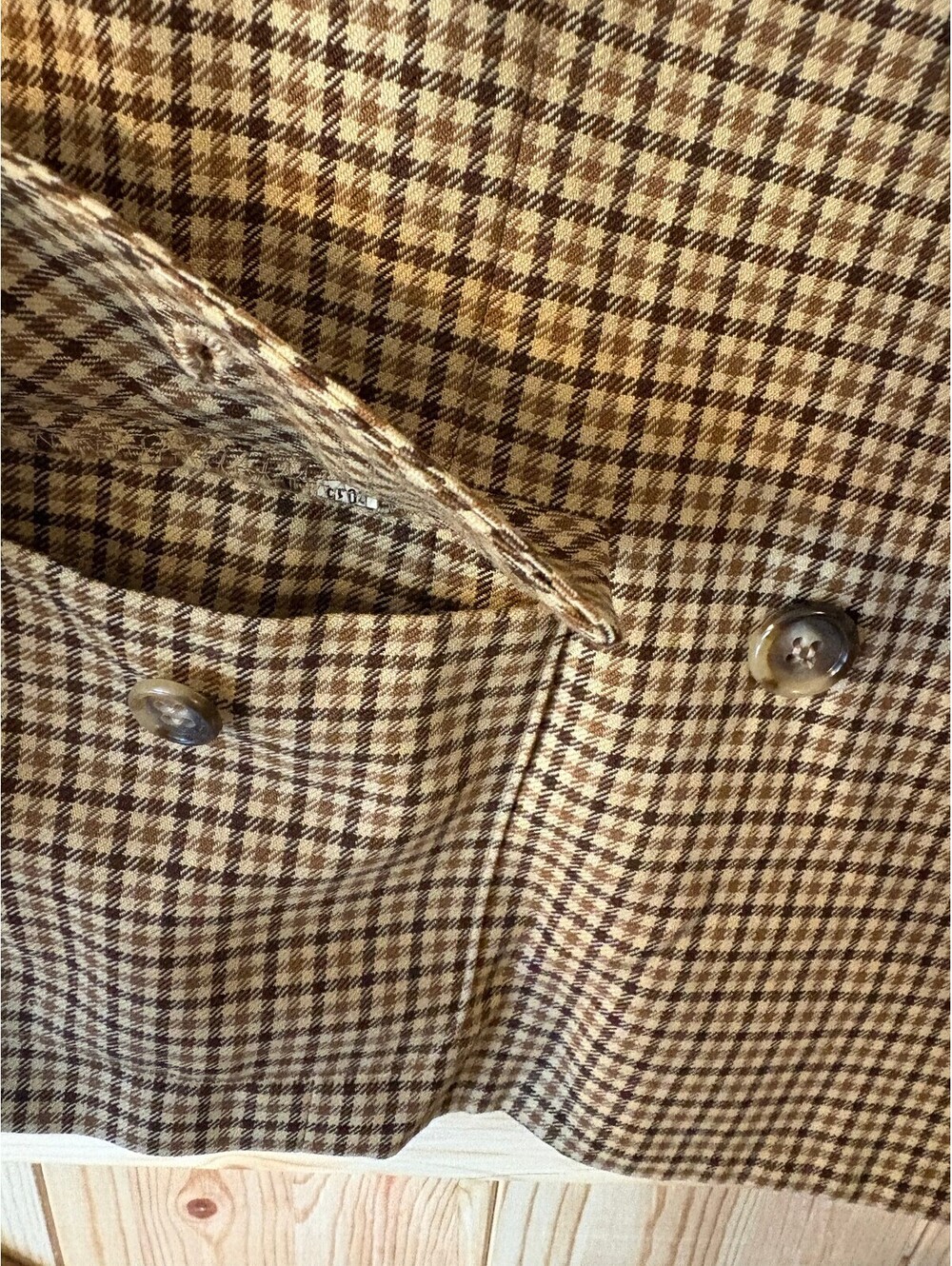 Kasper & Company ASL Women's Size 16 Brown Checkered Blazer Wool Blend - Picture 4 of 9